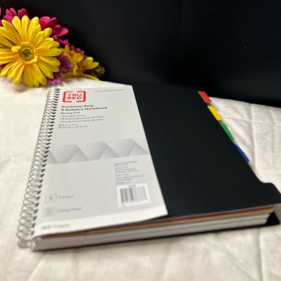 New TruRed Premium Durable 5-Subject Divider Notebook 8.5"x11" College Ruled - Picture 6 of 6